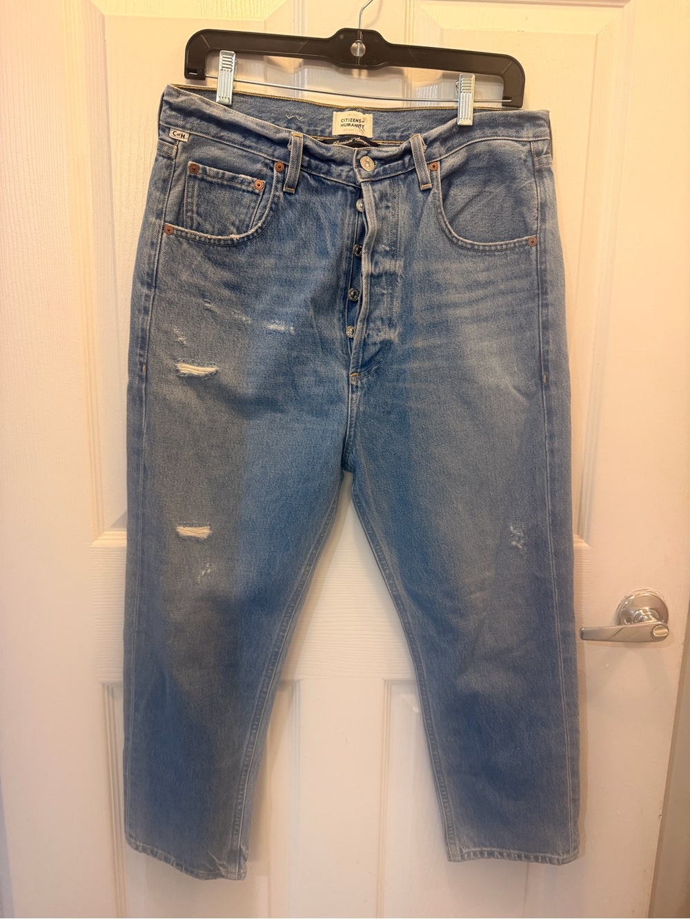 Citizens of humanity, pony boy Light Blue Distressed Button-Fly Jeans